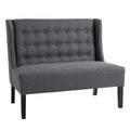 HOMCOM Armless Double Sofa Loveseat Tufted Linen Upholstery Couch with Wooden Legs for Living Room 28.75 x 43.25 x 36.5 inches